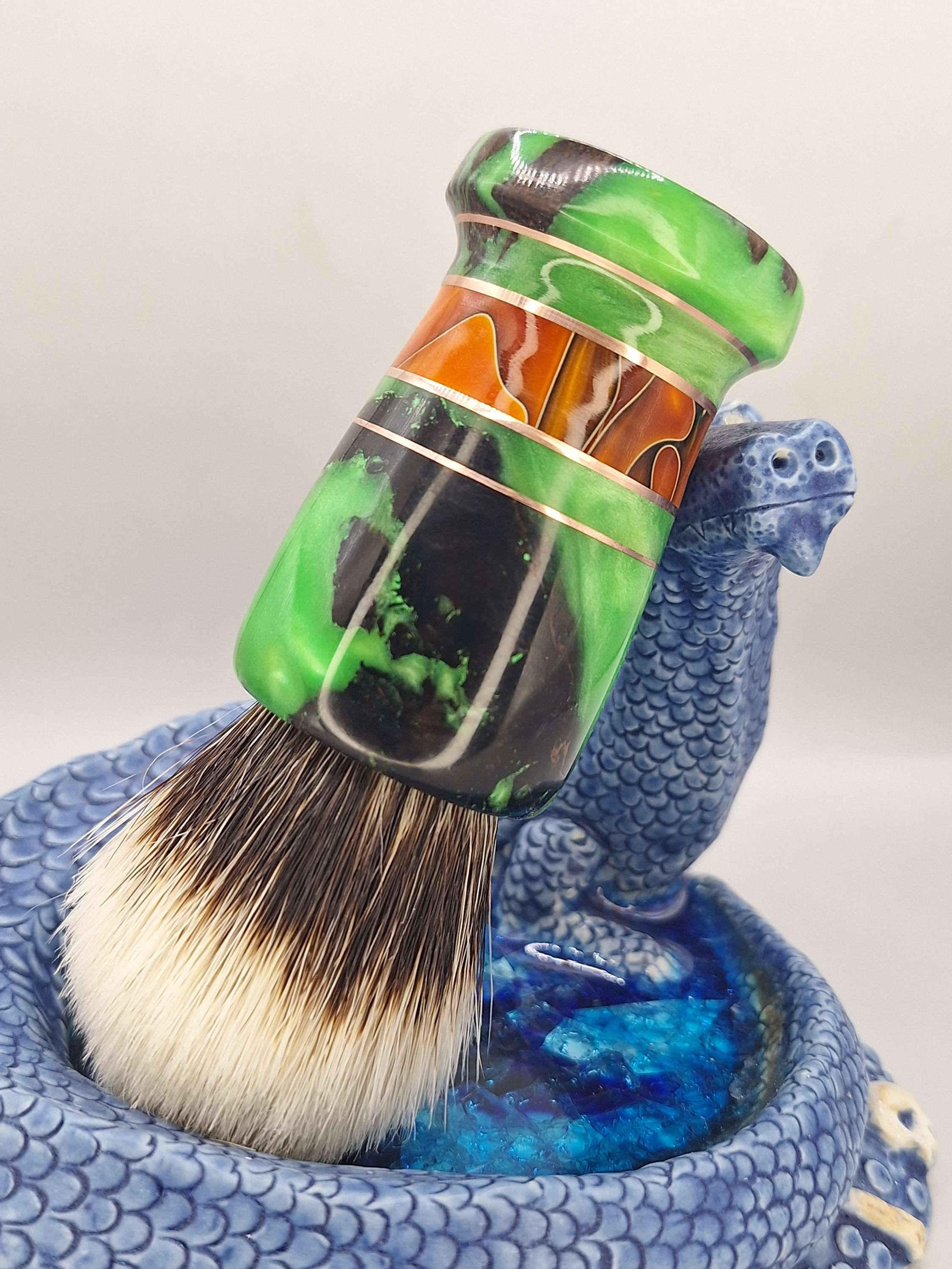 "Tye Dye Alien" 26mm Neolithic 8000yr Oak/Copper