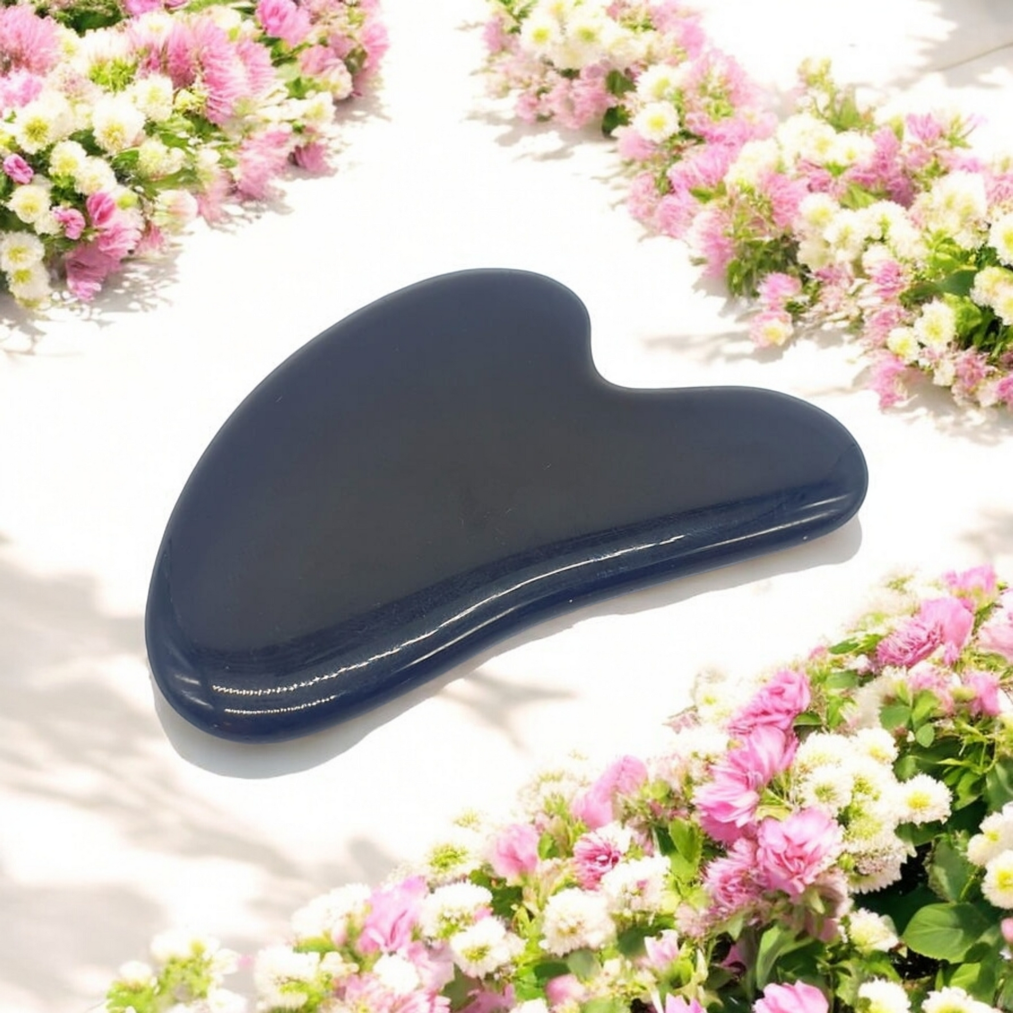 Palme de Massage Obsidienne Noire 8cm