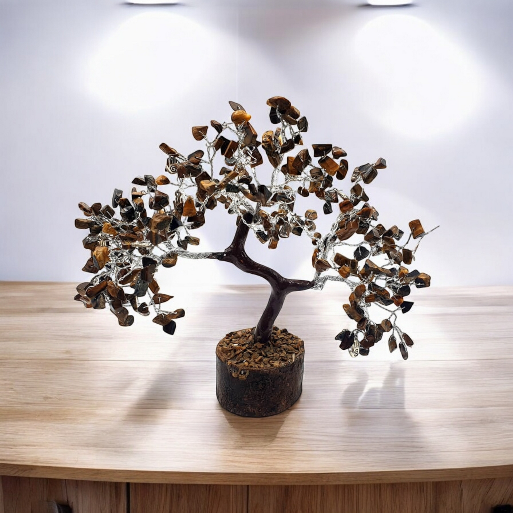 Arbre du Bonheur Oeil de Tigre Main Reiki 300pcs