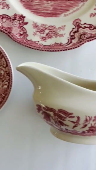 Thumbnail: Mixed Vintage Pink Transferware 3-Piece Lot - Johnson Bros, Alfred Meakin, Churc