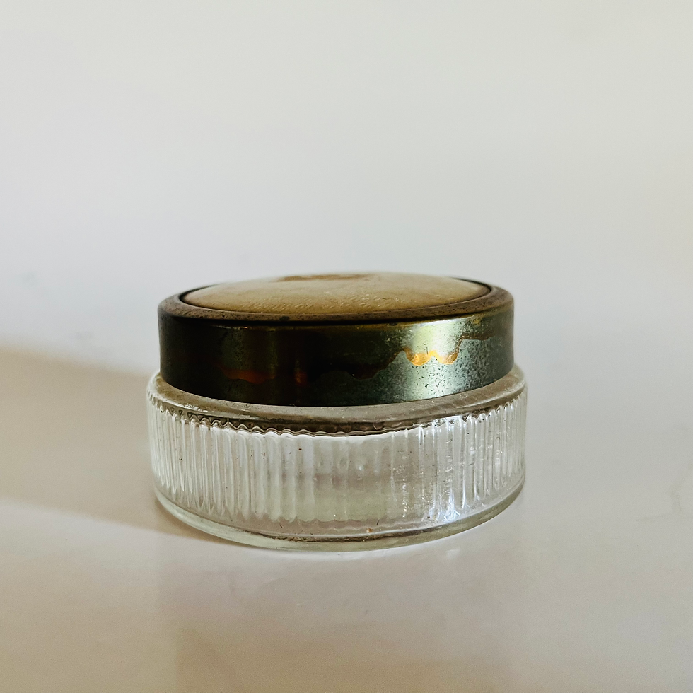 Thumbnail: Vintage 1950s - Vanity / Dresser / Powder Jar and Lid 
