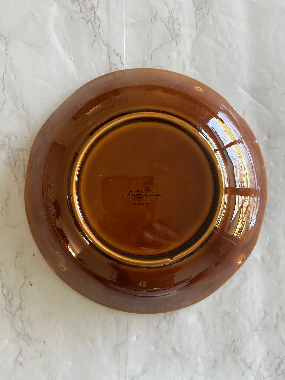 Thumbnail: Vintage Fish Bowl Majolica France Sarreguemines 8”