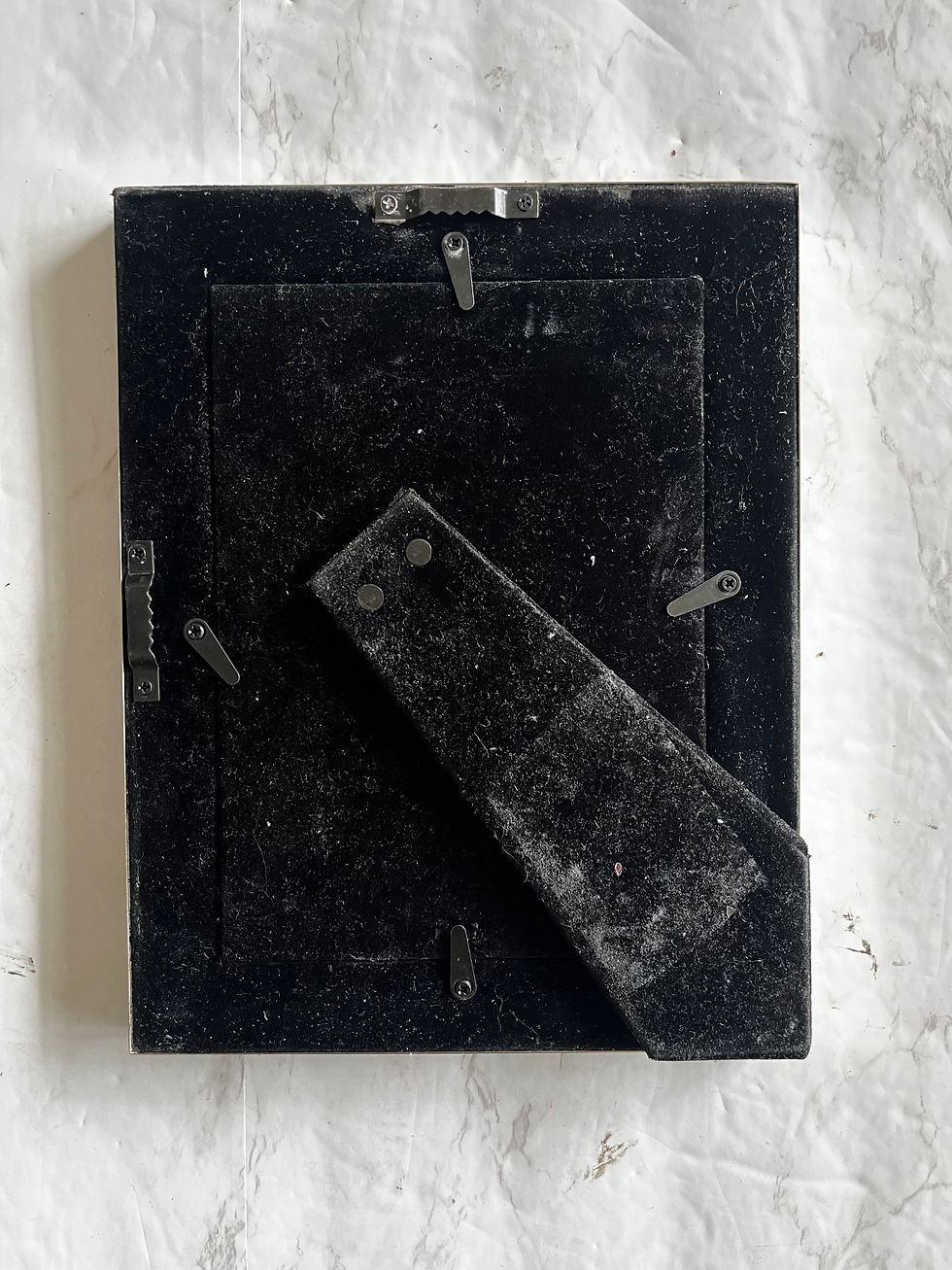 Thumbnail: Mother of Pearl Inlay Picture Frame Silver Chrome Border Coastal Decor 