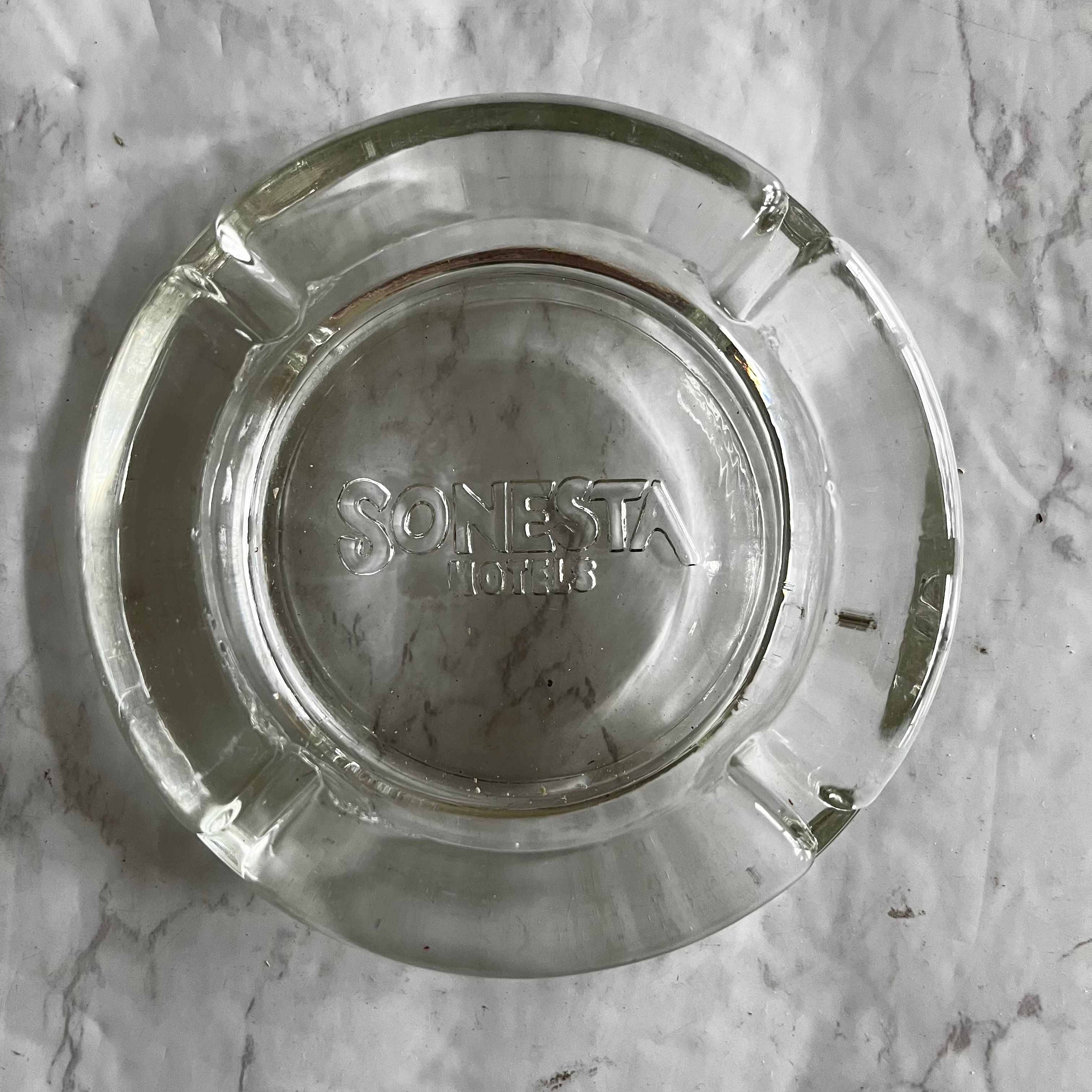 Vintage Sonesta Beach Resort Key Biscayne Ashtray – Clear Glass Souvenir