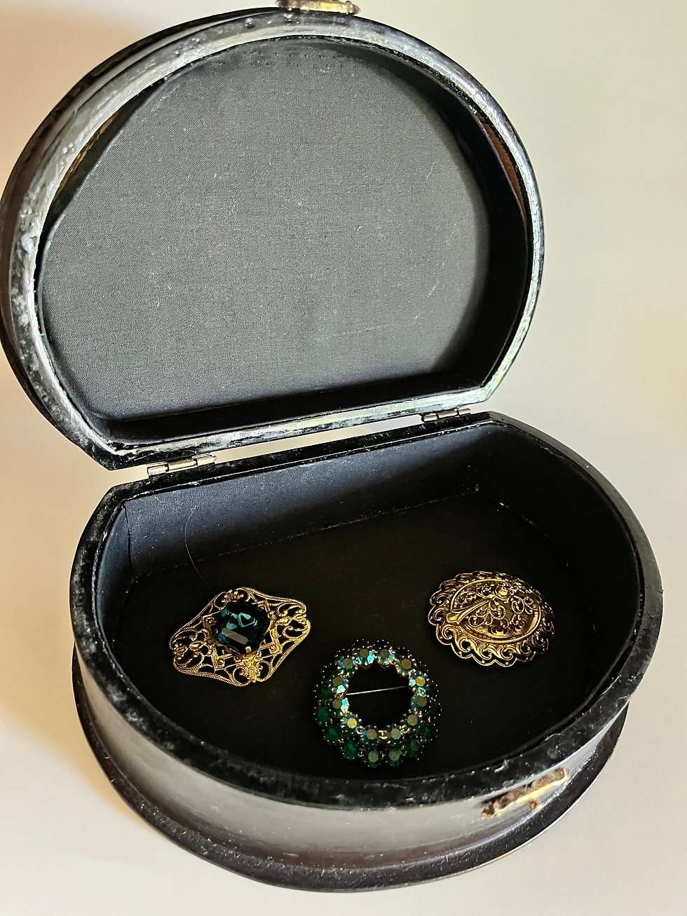 Thumbnail: Vintage Hand painted Wooden Box With Pink Flowers  And Leaves