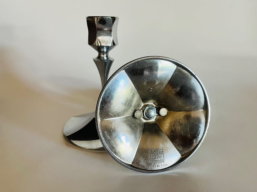Thumbnail: Pair of Vintage Chrome Candleholders by Irvingware