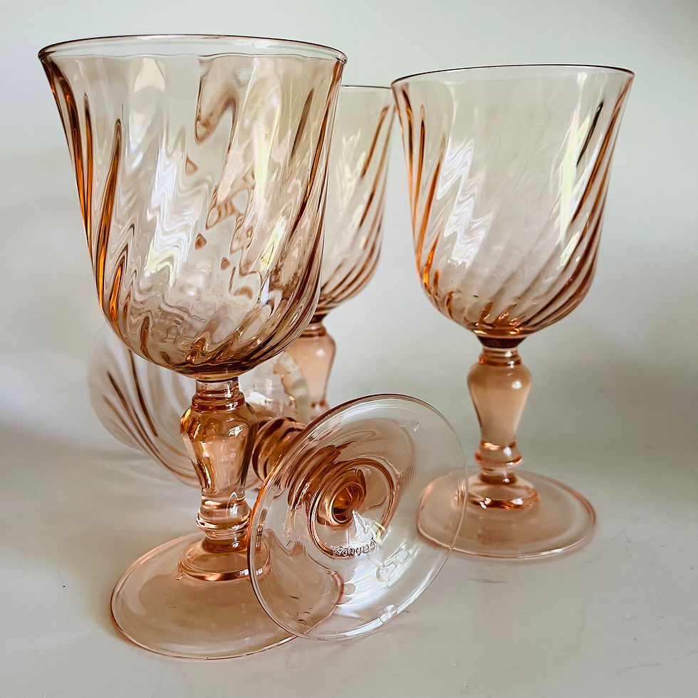 Thumbnail: Set of 4 Rosaline Pink Water Glasses Crystal D’Arques-Durand