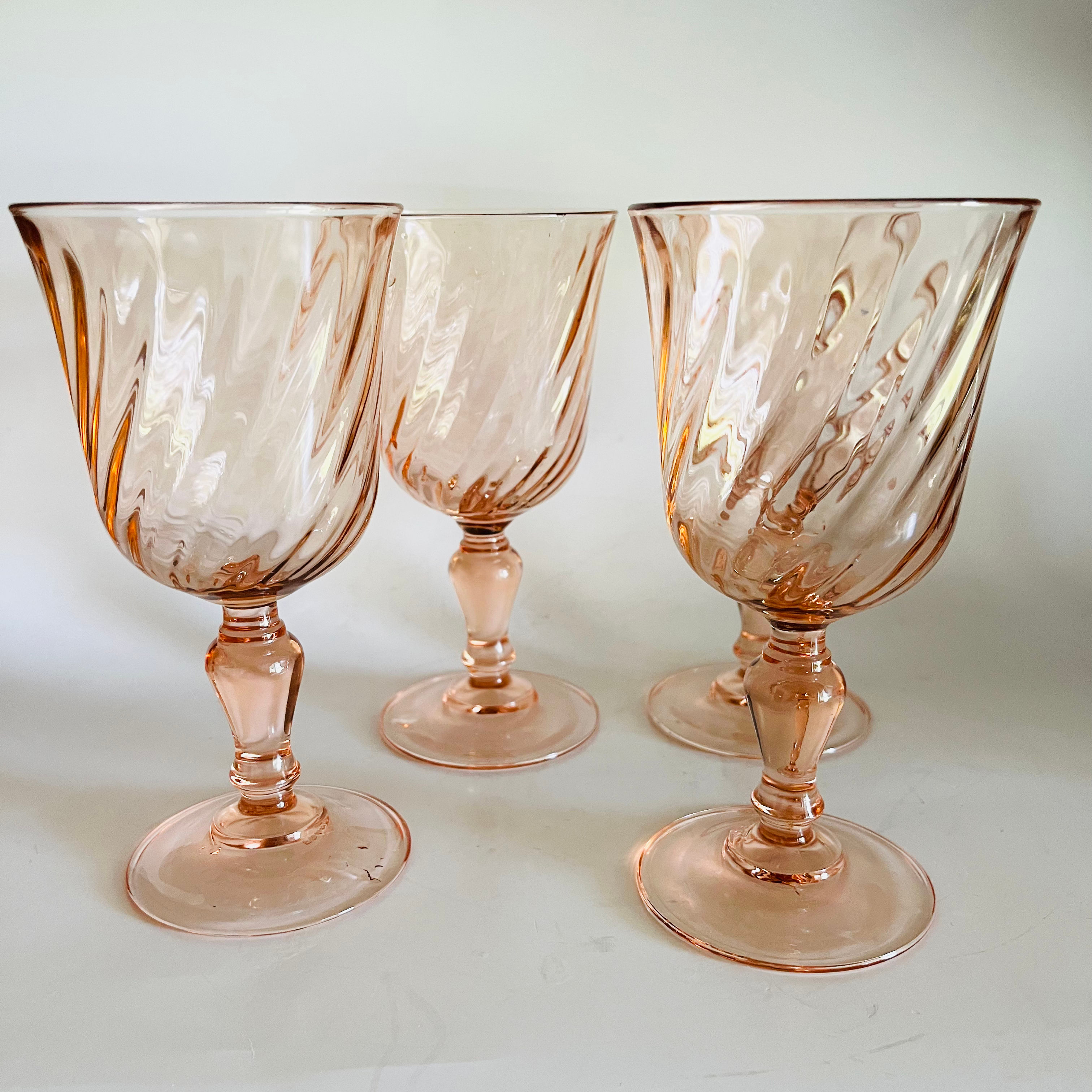 Set of 4 Rosaline Pink Water Glasses Crystal D’Arques-Durand