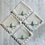Thumbnail: Vintage Embroidered Linen Cocktail Napkins – Set of 4 – Crochet Lace Trim, Blue 