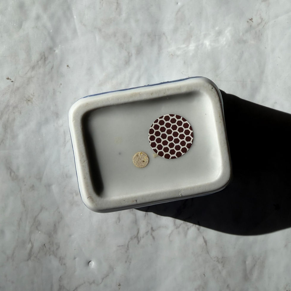 Thumbnail: Small Blue & White Porcelain Covered Trinket Box/Match Box