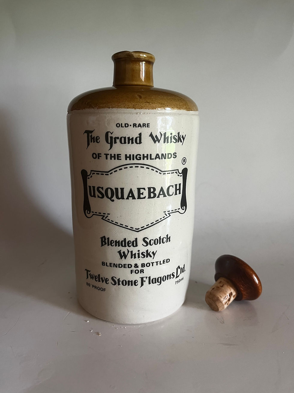 Thumbnail: Vintage Usquaebach “The Grand Whisky of the Highlands” Stoneware Whisky Jug