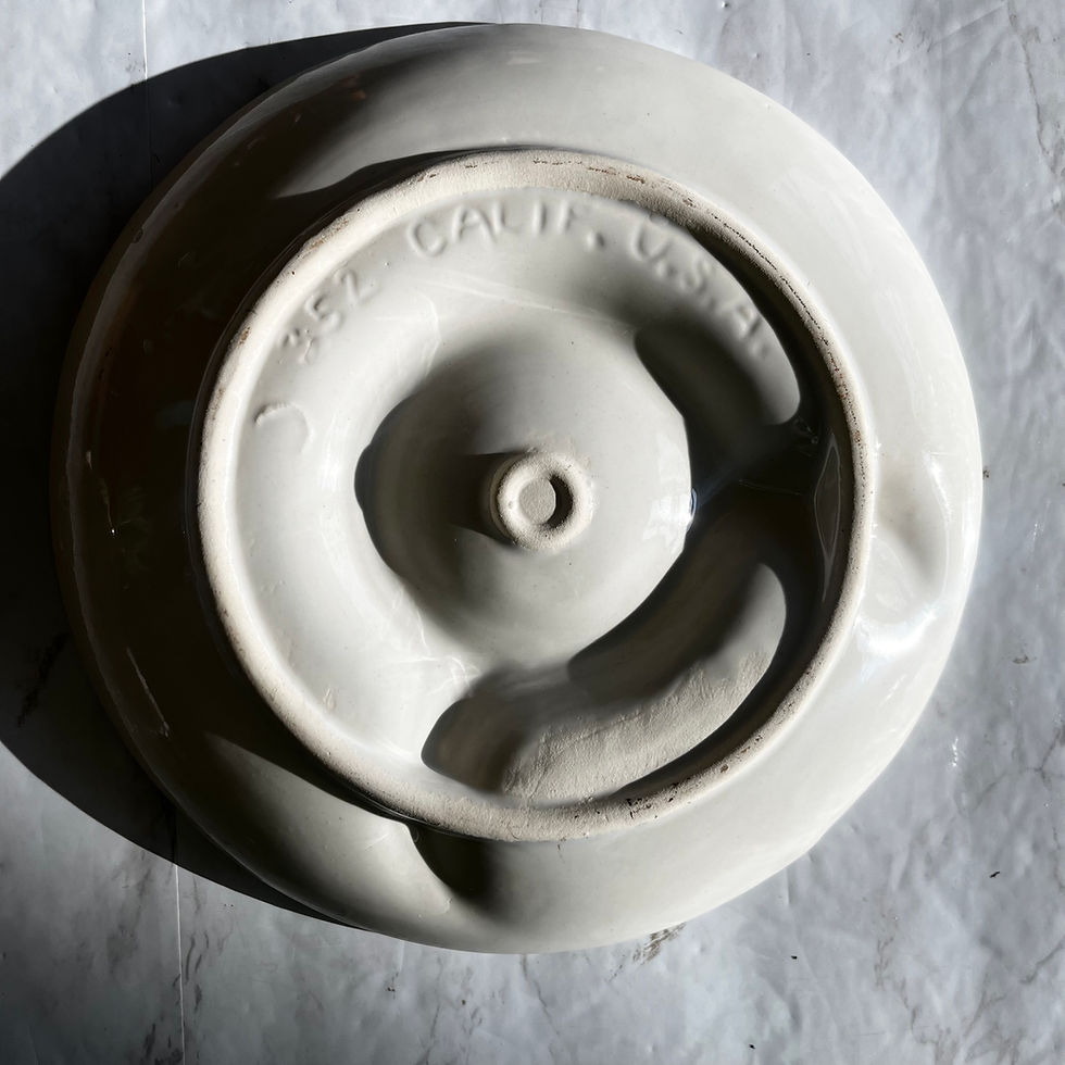 Thumbnail: Vintage Calif. USA Pottery White Glazed Ceramic Artichoke Plate #852
