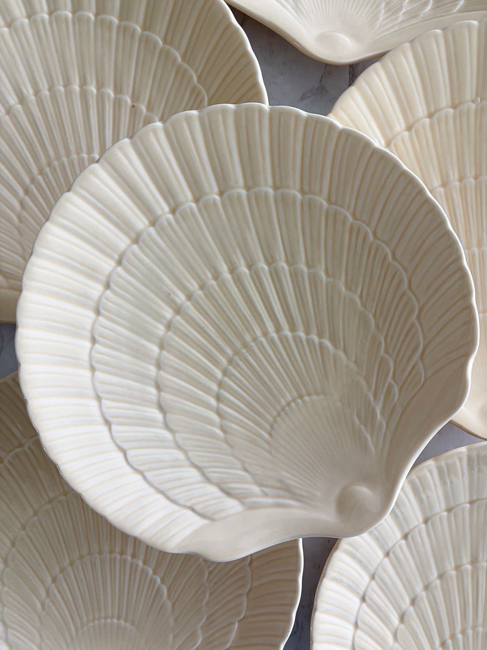 Thumbnail: Set of 6 Mikasa Country Manor Saffron Yellow Clam Shell Salad Plates – Embossed 