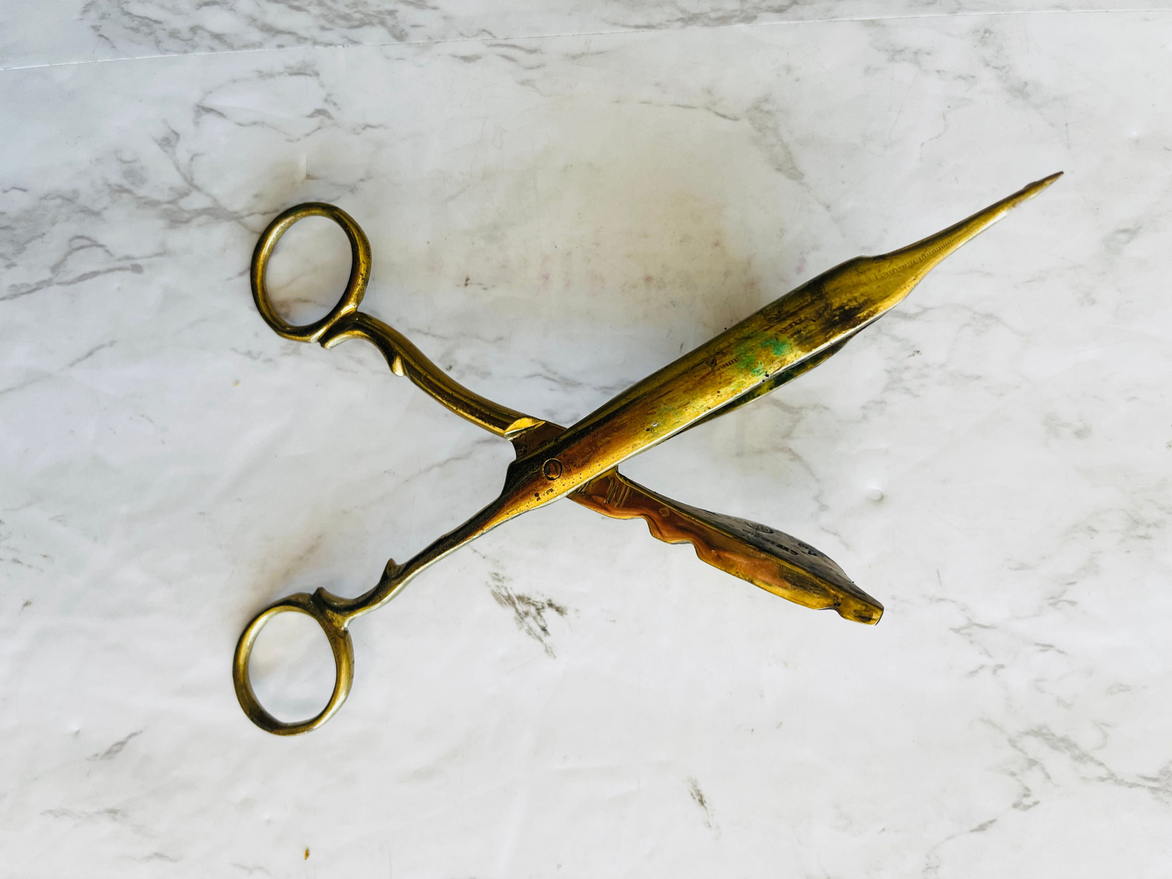 Vintage Virginia Metalcrafters Williamsburg Restoration CW Brass Scissor Candle 