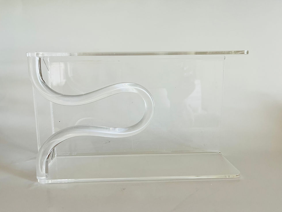 Thumbnail: Vintage 1980s Clear Acrylic Guest Towel / Hand Towel Holder | Vanity & Buffet De