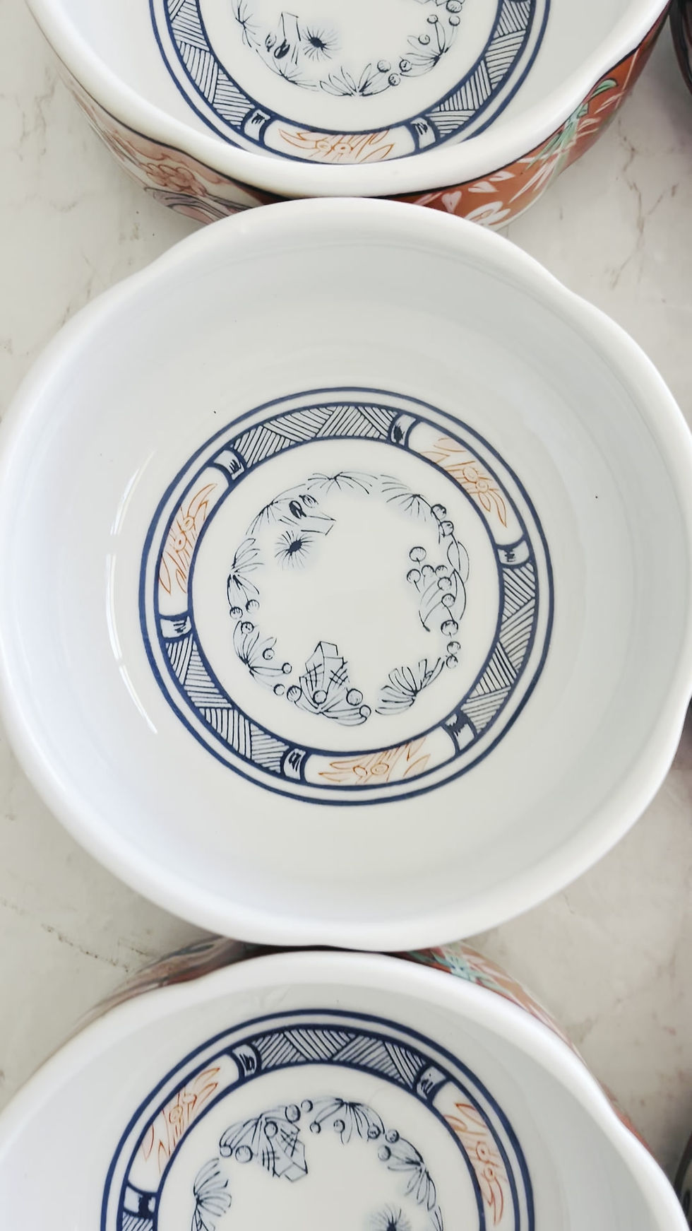 Thumbnail: Vintage Georges Briard Heirloom Fine China Dessert Bowls Set of 6 4.5” Floral Bi