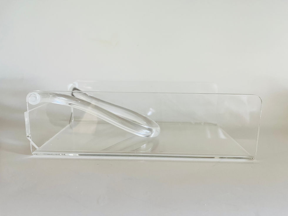 Thumbnail: Vintage 1980s Clear Acrylic Guest Towel / Hand Towel Holder | Vanity & Buffet De