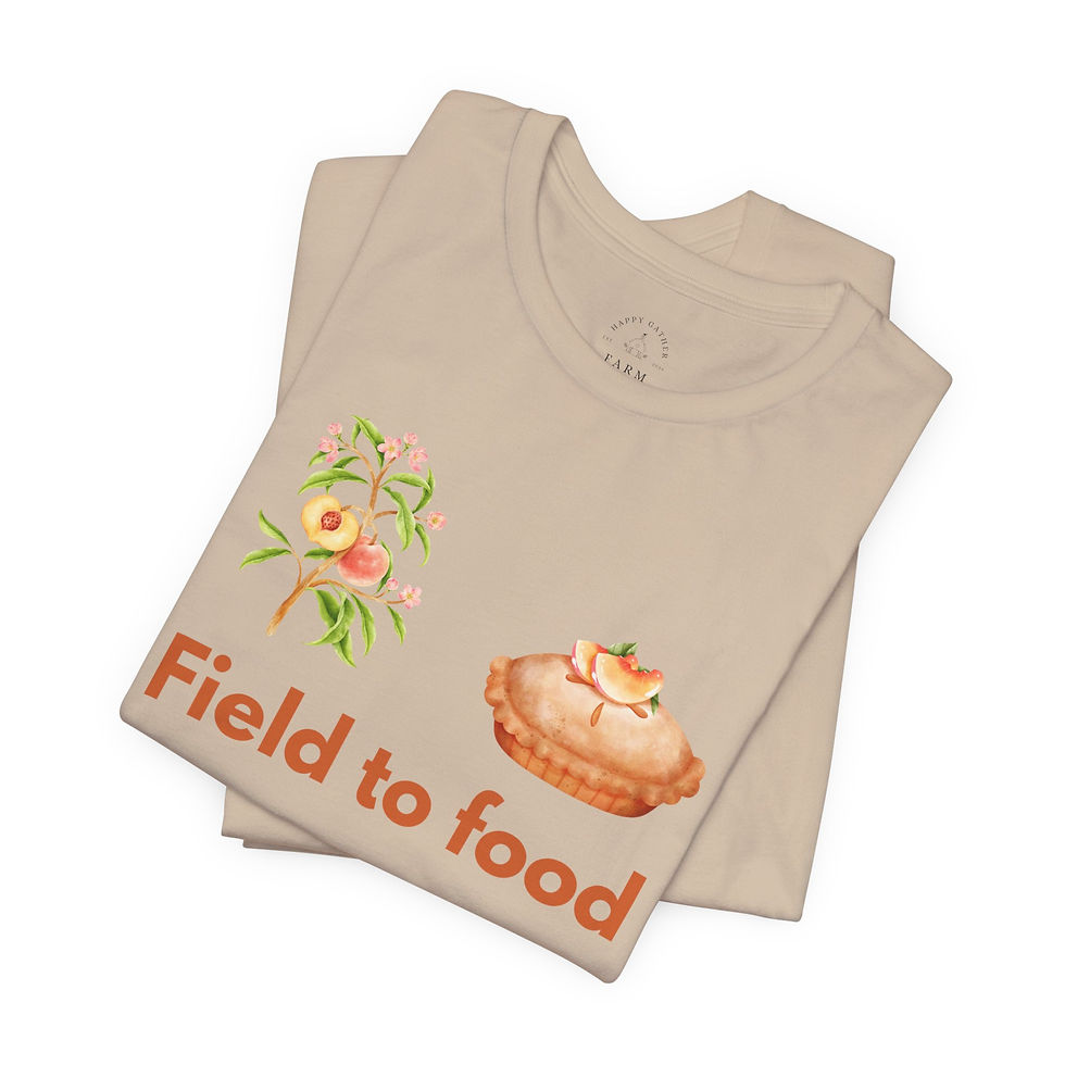 Thumbnail: Peach Pie Field to Food T-Shirt, Fall harvest Shirt 