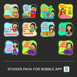 Sticker Pack for Bobble [Laziness]