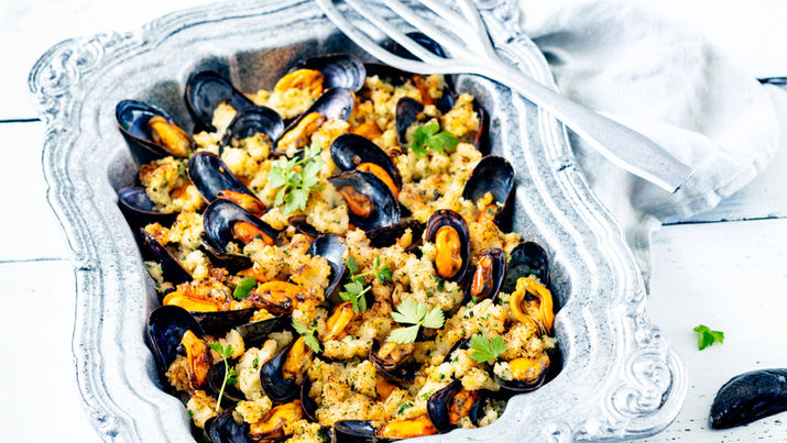 miesmuscheln mit reis