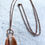 Thumbnail: Copper leaf and quartz crystal pendant with copper chain 