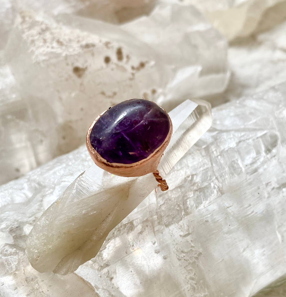 Thumbnail: Amethyst and Copper Ring