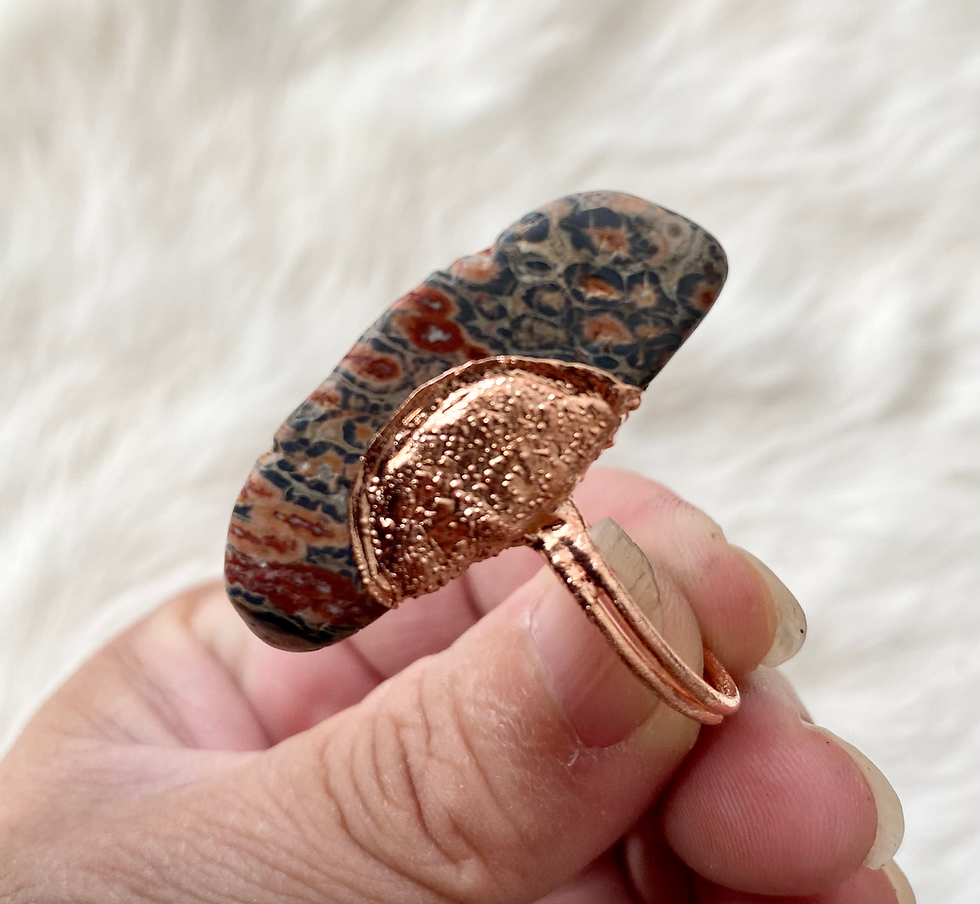 Thumbnail: Leopard Skin Jasper and Copper Ring