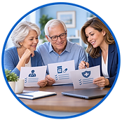 Couple reviewing Medicare coverage options.
