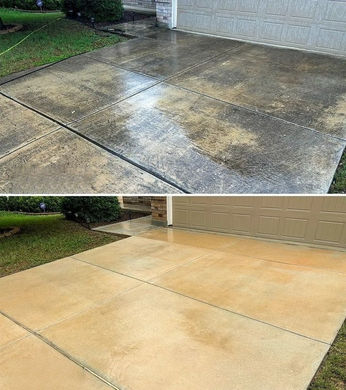 before after pressure washing