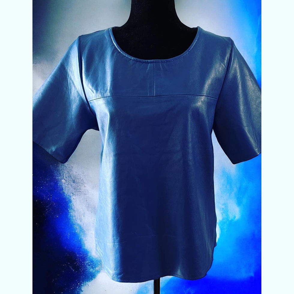 Thumbnail: Leather T-Shirt Blue