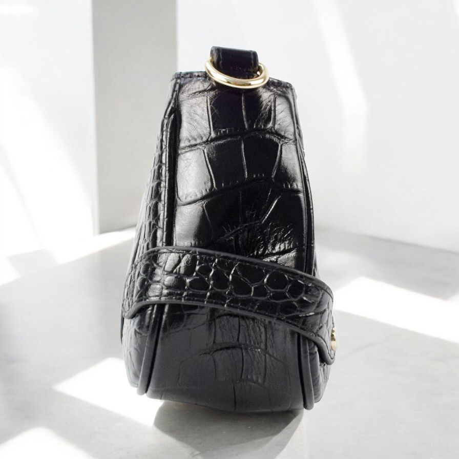 Thumbnail: Croc Embossed Leather Bag | Croc Embossed Bag | Theugi New York