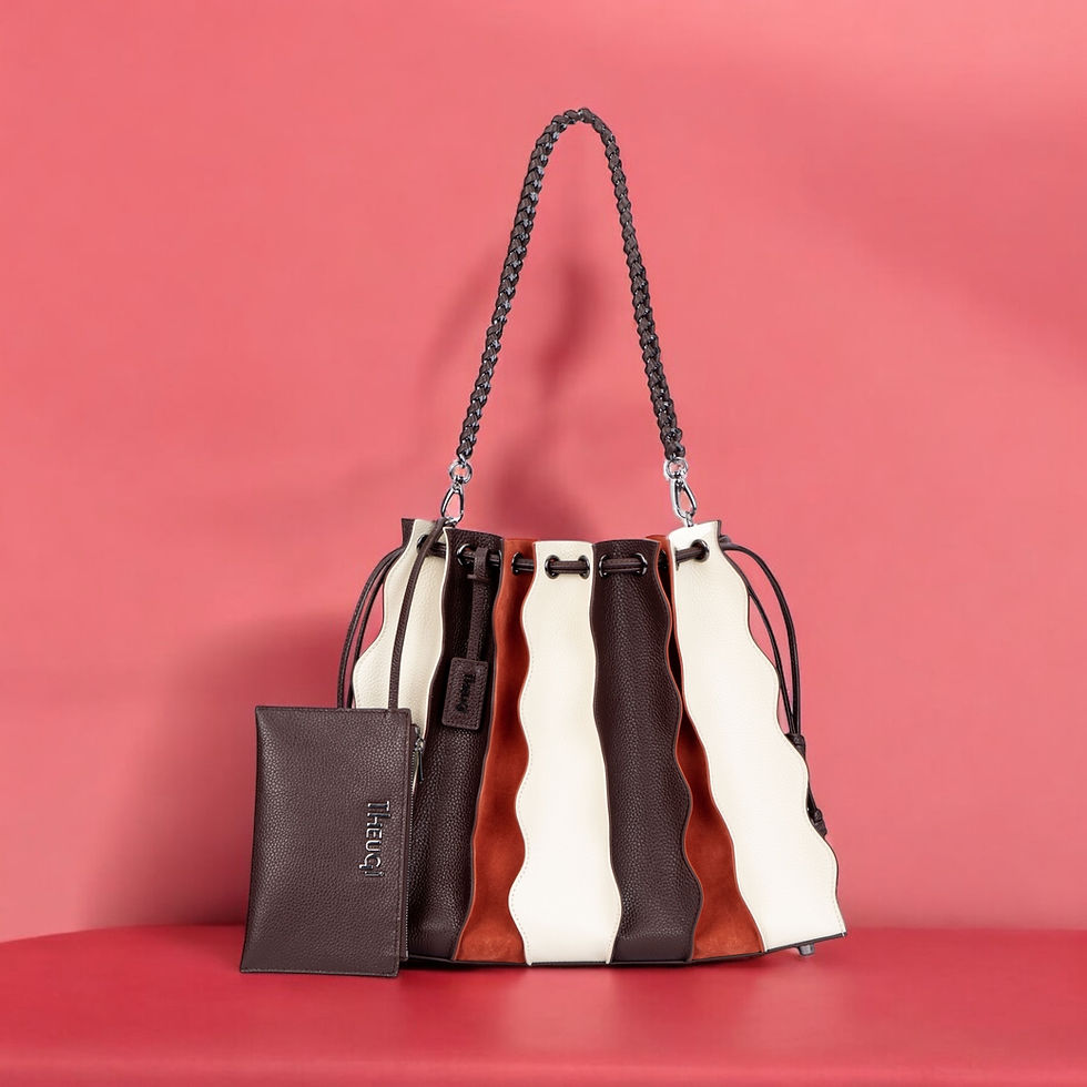 Thumbnail: Leather Drawstring Bag | Women's Drawstring Bag | Theugi New York