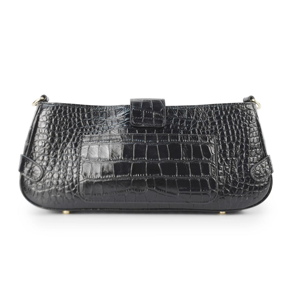 Thumbnail: Croc Embossed Leather Bag | Croc Embossed Bag | Theugi New York