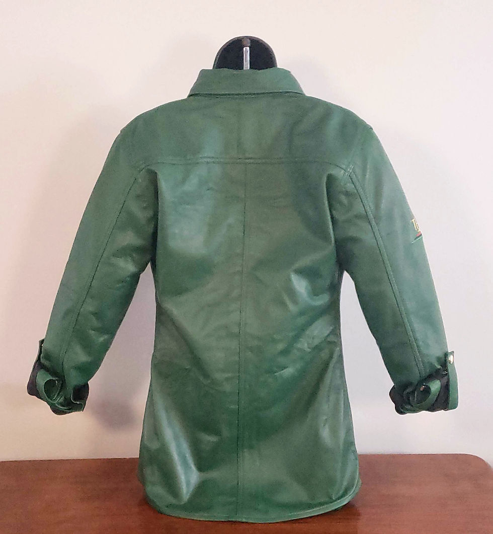 Miniaturbild: Tapered Leather Shirt Jacket - Green