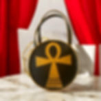 Cowhide Leather Handbag | Black and Gold Bag | Theugi New York