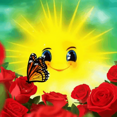 СОЛНЫШКО С РОЗАМИ АНИМАЦИЯ.gif