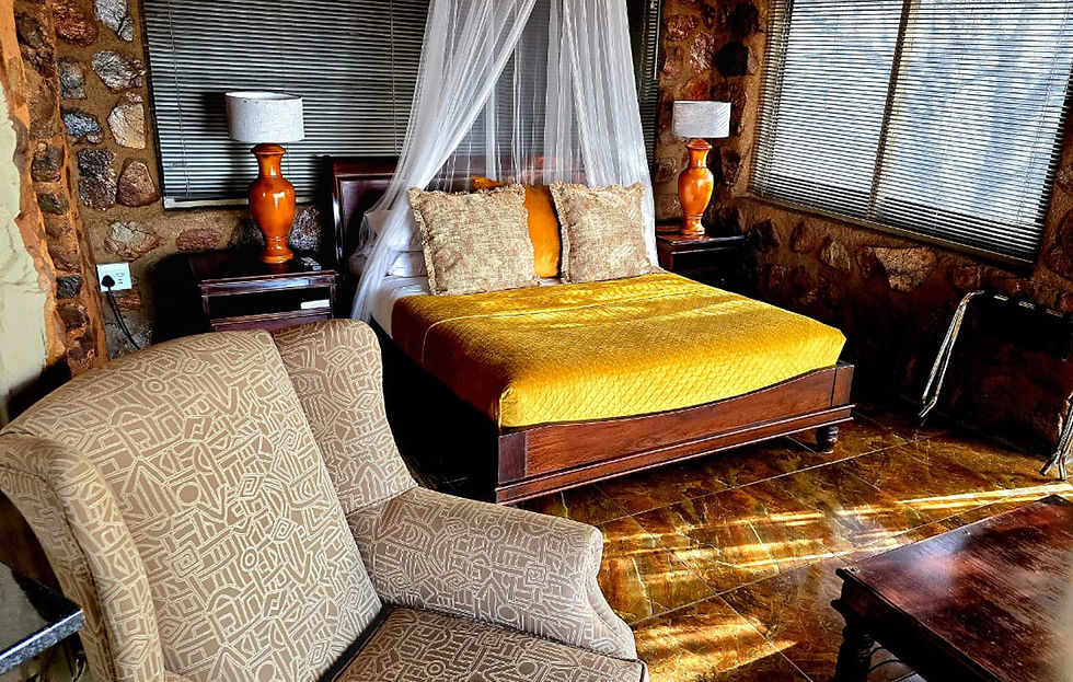 View from living area to bed