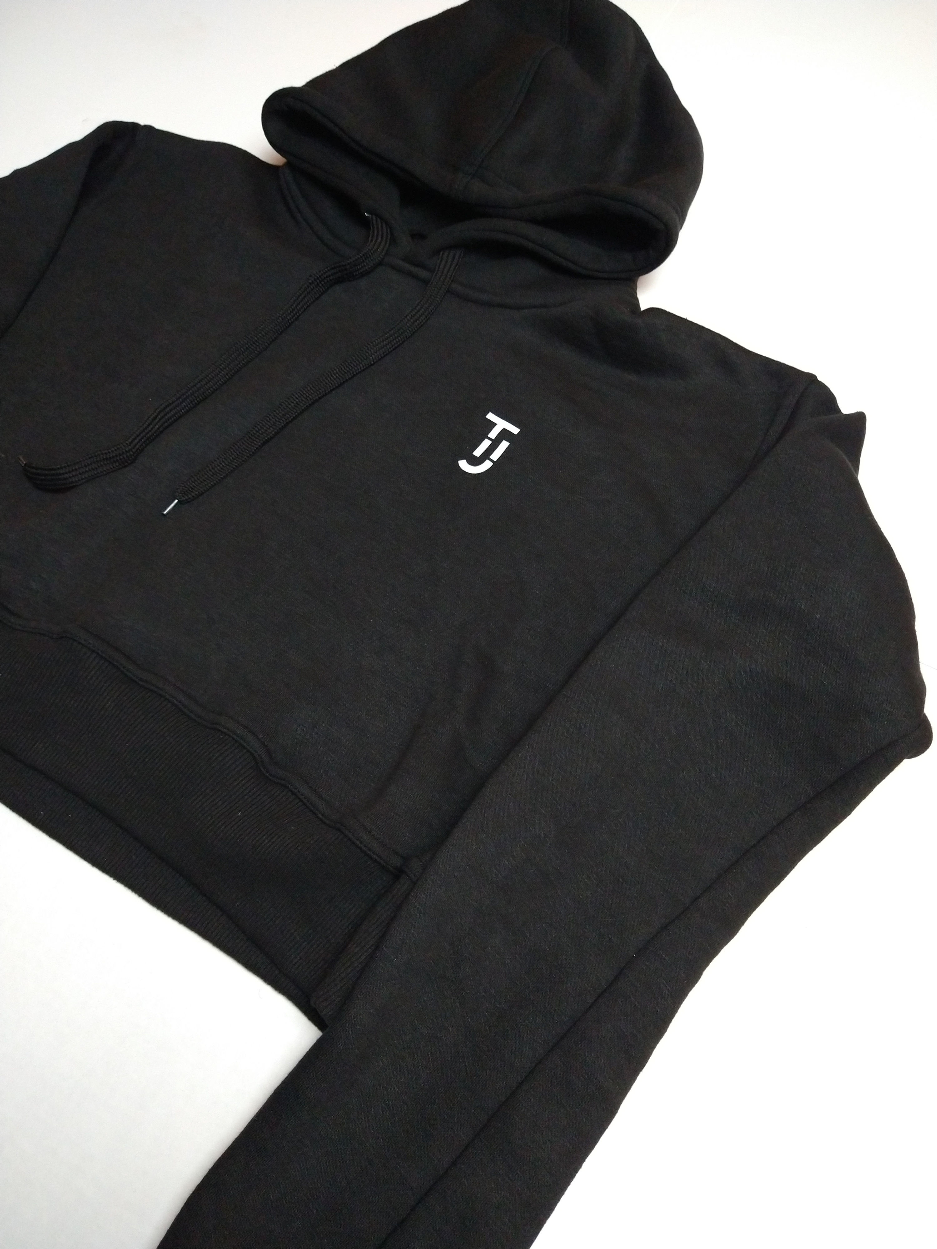 TJ Cropped Hoodie - Black