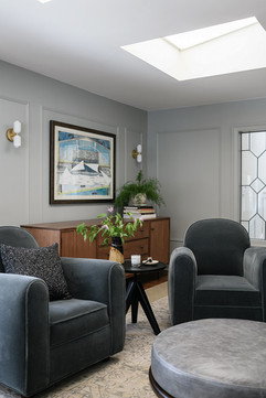 Tiffany Weiss Interior Design, Office Remodel, Cool tones, Gray walls, seating area