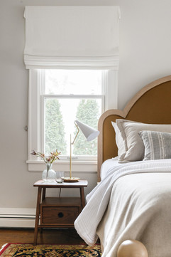 Tiffany Weiss Interior Design, Bedroom Remodel, warm tones, Athena gray walls, custom bed