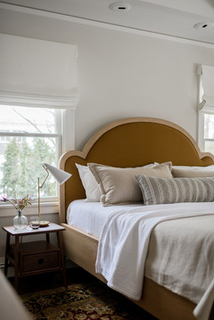 Tiffany Weiss Interior Design, Bedroom Remodel, warm tones, Athena gray walls, custom bed