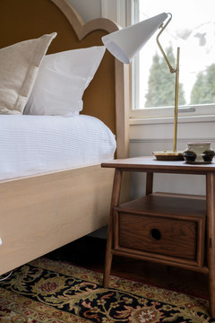 Tiffany Weiss Interior Design, Bedroom Remodel, warm tones, Athena gray walls, custom bed