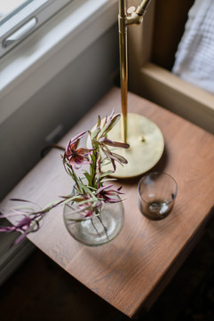 Tiffany Weiss Interior Design, Bedroom Remodel, warm tones, Athena gray walls, nightstand styling