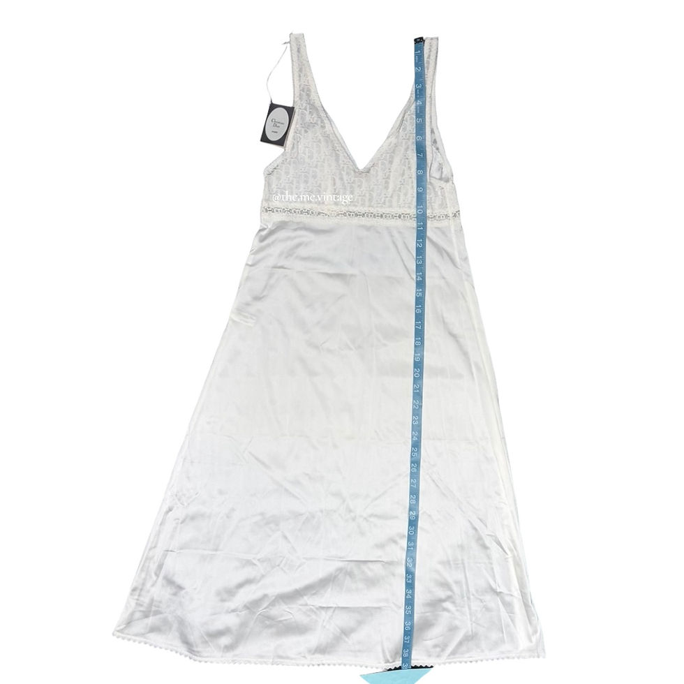 Thumbnail: Vintage Christian Dior First Snow White Monogram Trotter Nightgown Dress 
