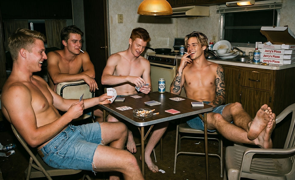 The boys playing cards