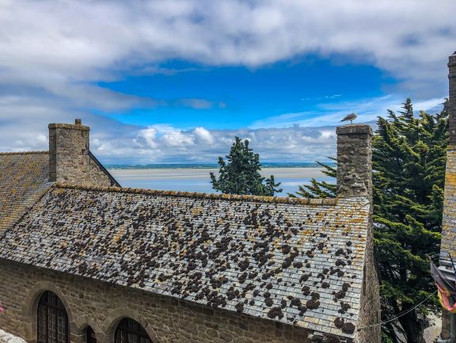 View from the top of Mont Saint-Michel abbey and monastery