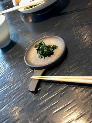 Edible tea leaves at Sakurai tea experience in Tokyo
