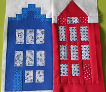 A part of the quilt along, there are flowers, tulips, mills etc.
