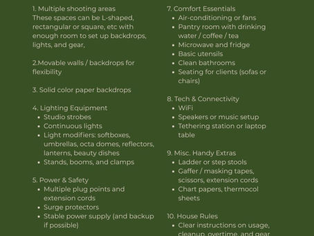 What makes a shoot studio worth coming back to?