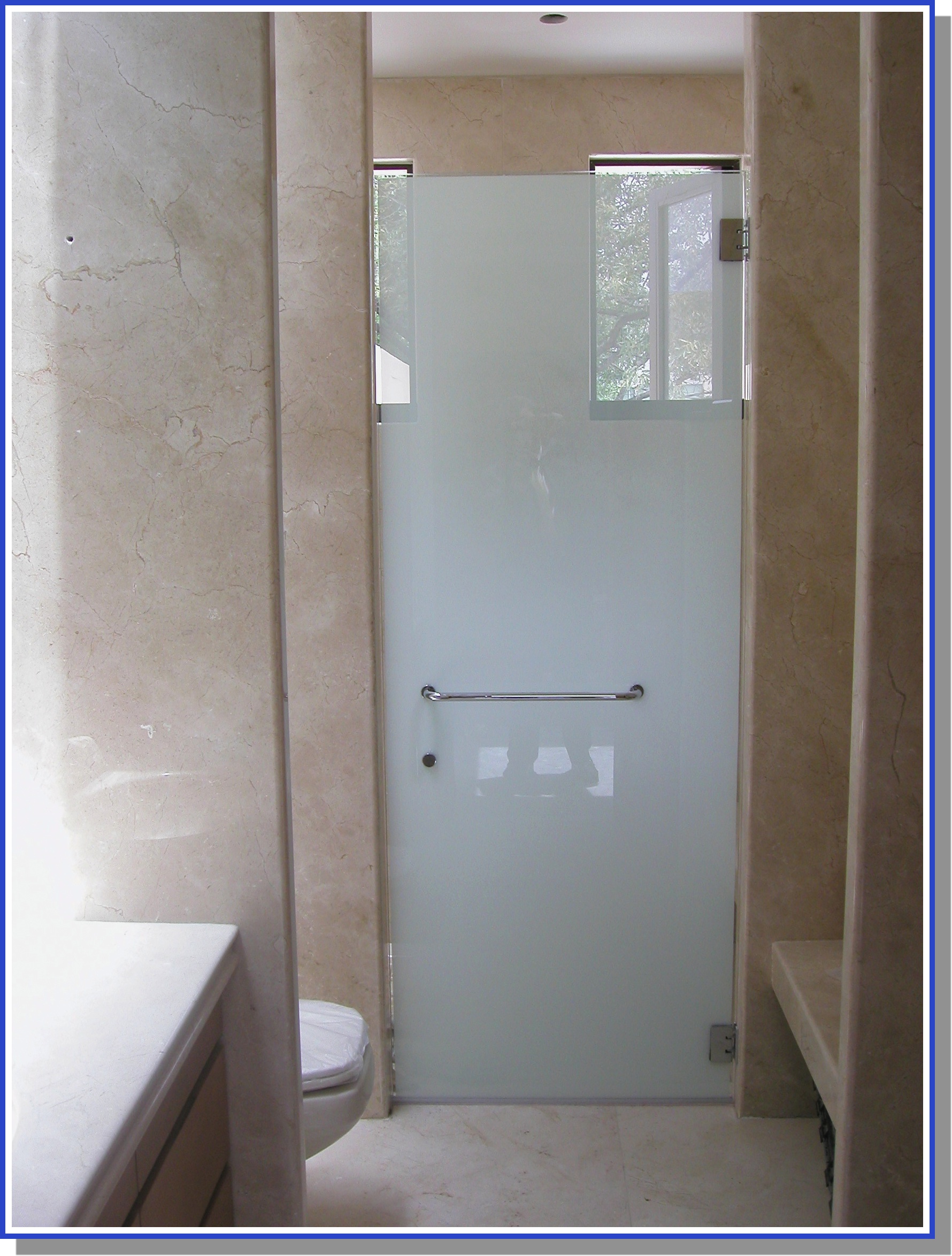 Acid Etched Shower Enclosure, Key Biscayne
